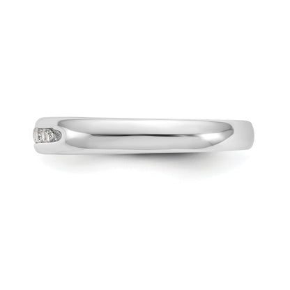 0.14ct. CZ Solid Real 14K White Gold 7-Stone Channel Wedding Band Ring