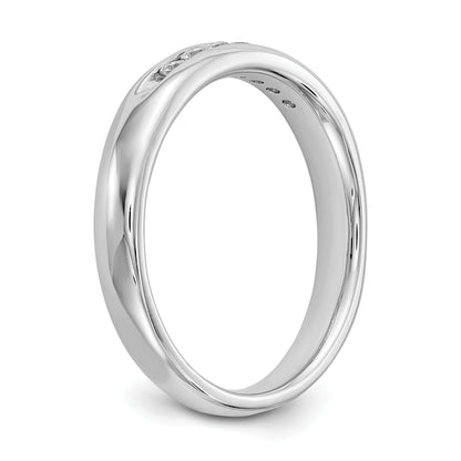 0.14ct. CZ Solid Real 14K White Gold 7-Stone Channel Wedding Band Ring