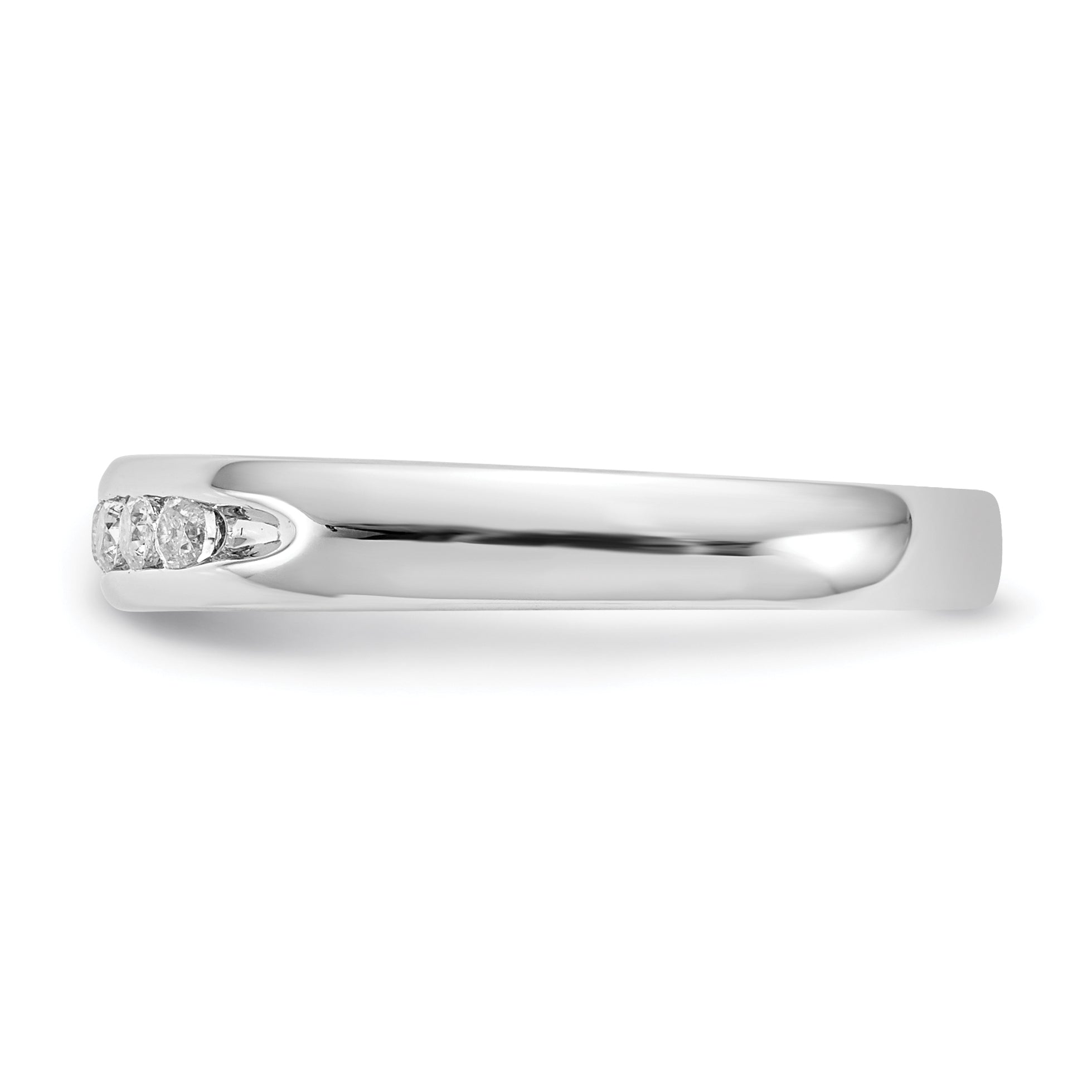 0.20ct. CZ Solid Real 14K White Gold 7-Stone Channel Wedding Band Ring