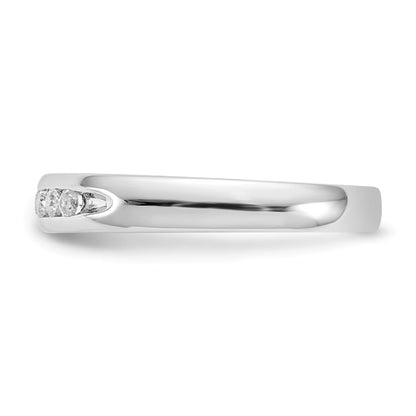 0.20ct. CZ Solid Real 14K White Gold 7-Stone Channel Wedding Band Ring