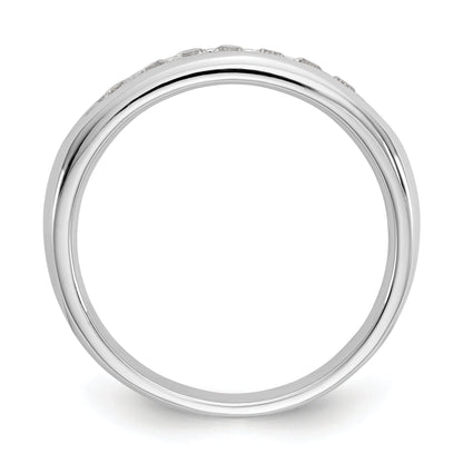 0.27ct. CZ Solid Real 14K White Gold 7-Stone Channel Wedding Band Ring