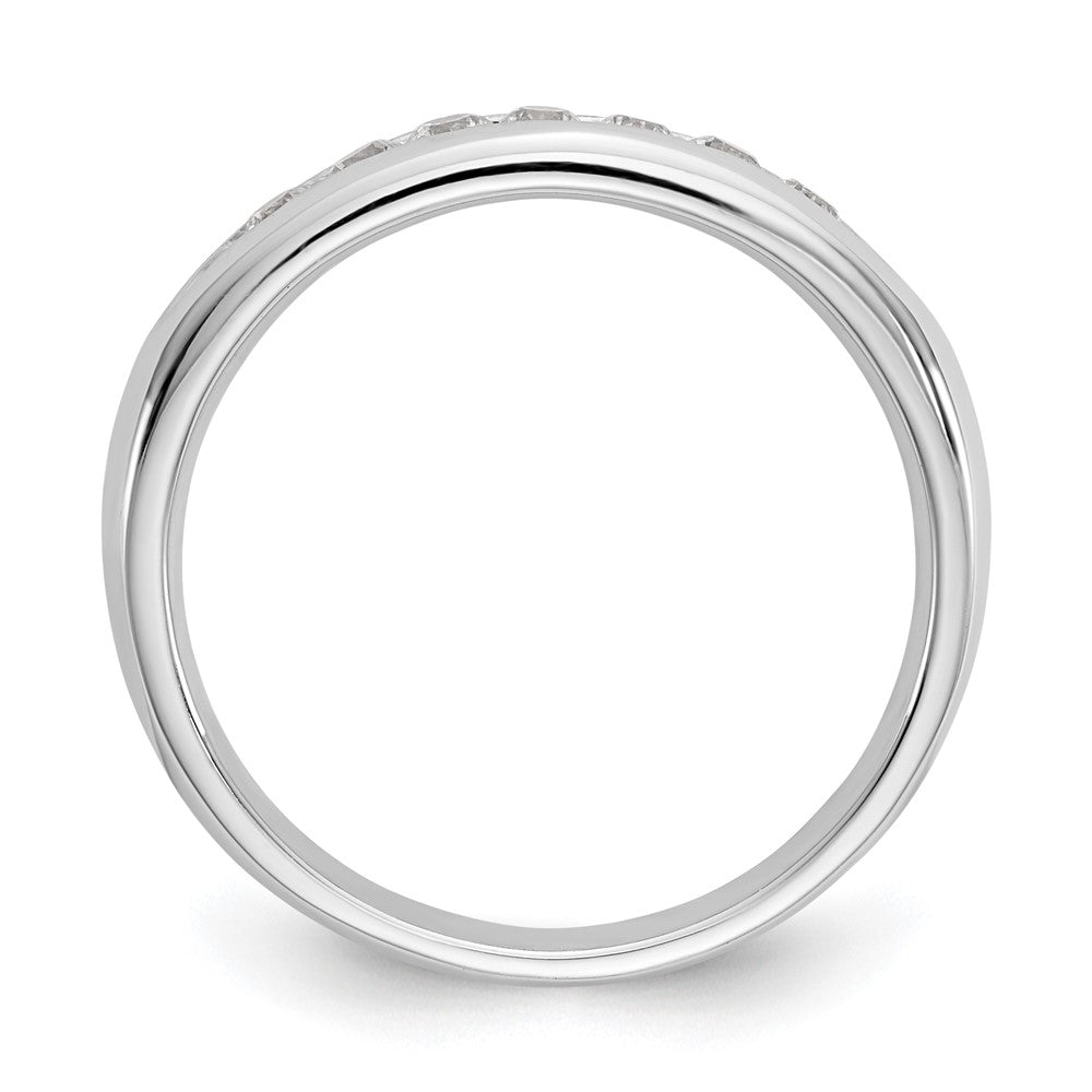 14K White Gold 7-Stone Real Diamond Channel Band