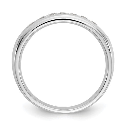 14K White Gold 7-Stone Real Diamond Channel Band