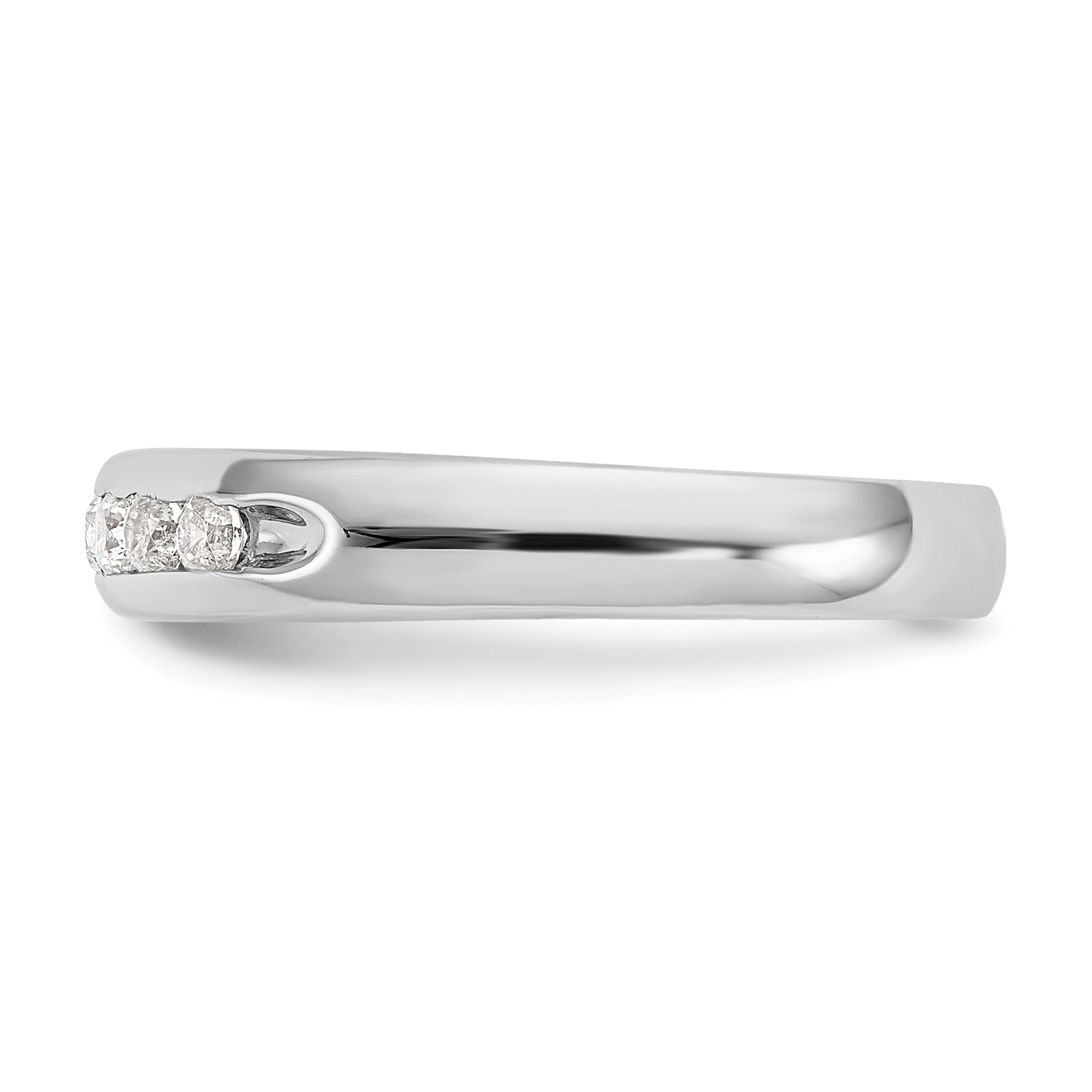 0.27ct. CZ Solid Real 14K White Gold 7-Stone Channel Wedding Band Ring