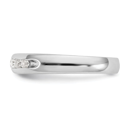 0.27ct. CZ Solid Real 14K White Gold 7-Stone Channel Wedding Band Ring