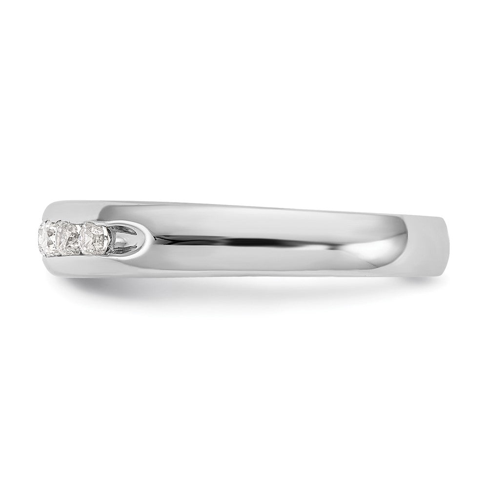 14K White Gold 7-Stone Real Diamond Channel Band