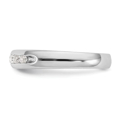 14K White Gold 7-Stone Real Diamond Channel Band