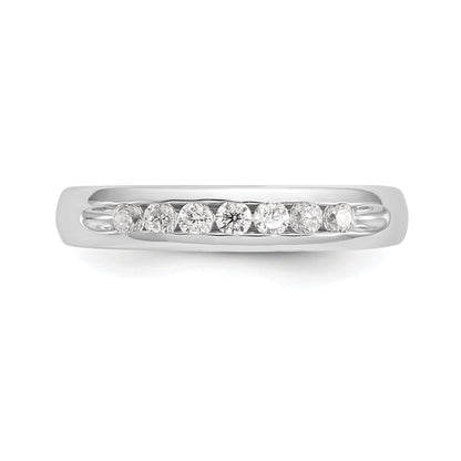 0.27ct. CZ Solid Real 14K White Gold 7-Stone Channel Wedding Band Ring