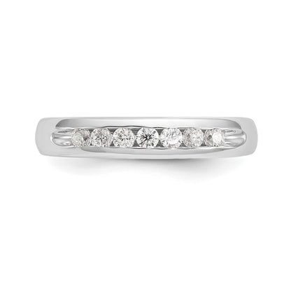 14K White Gold 7-Stone Real Diamond Channel Band