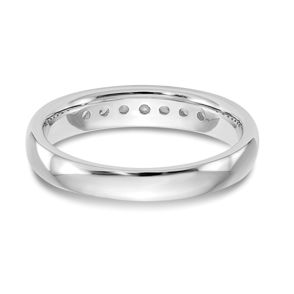 14K White Gold 7-Stone Real Diamond Channel Band