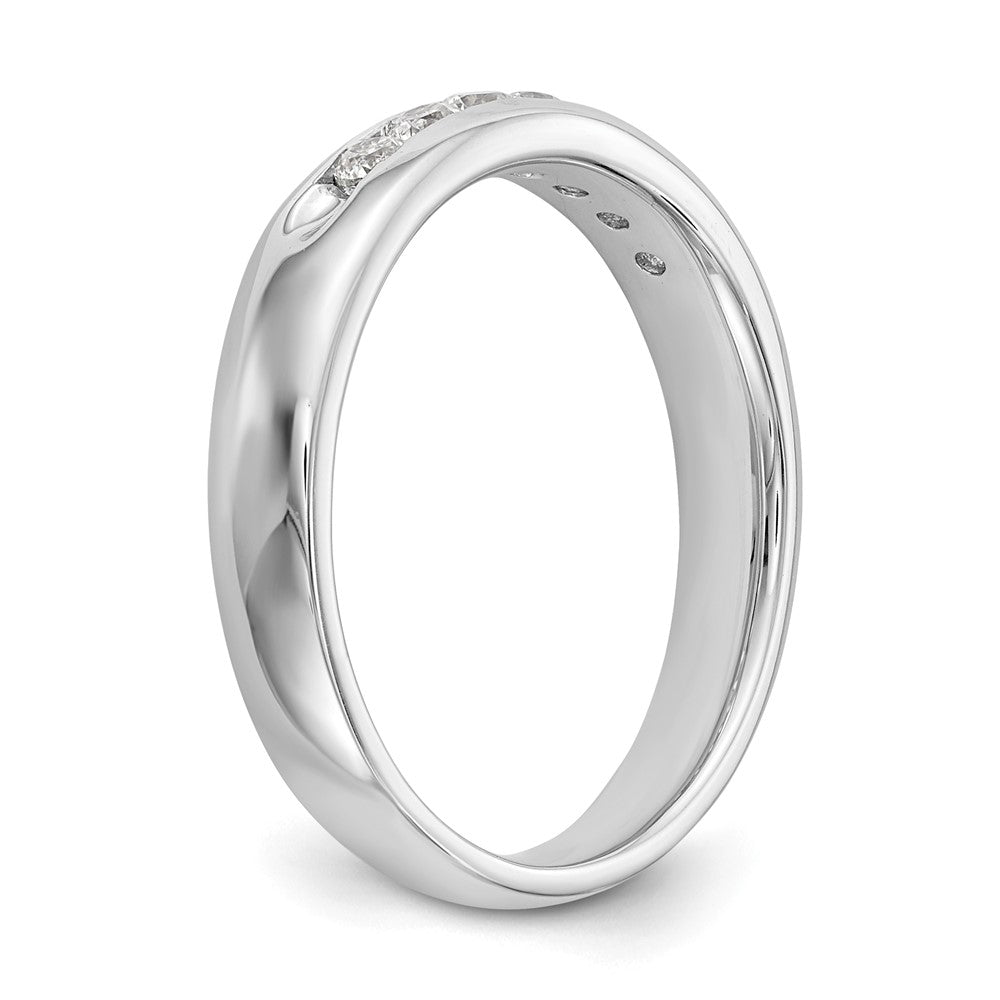 14K White Gold 7-Stone Real Diamond Channel Band