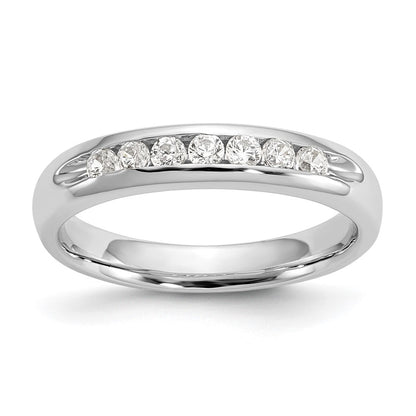 14K White Gold 7-Stone Real Diamond Channel Band