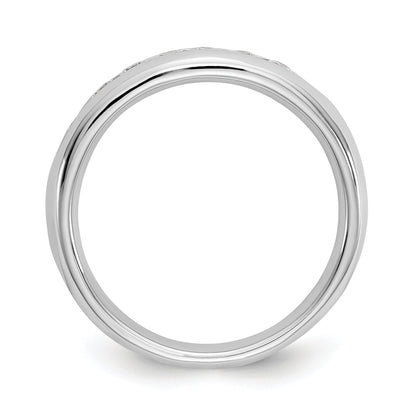 0.32ct. CZ Solid Real 14K White Gold 7-Stone Channel Wedding Band Ring