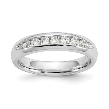 0.32ct. CZ Solid Real 14K White Gold 7-Stone Channel Wedding Band Ring