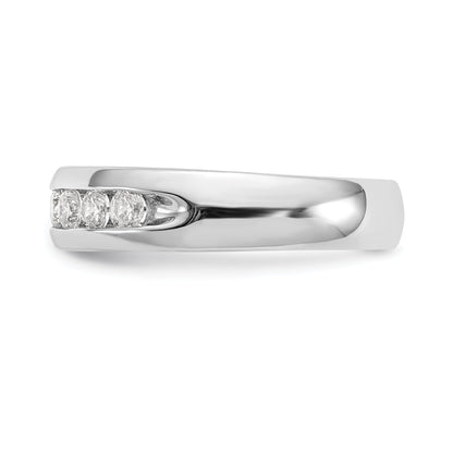0.49ct. CZ Solid Real 14K White Gold 7-Stone Channel Wedding Band Ring