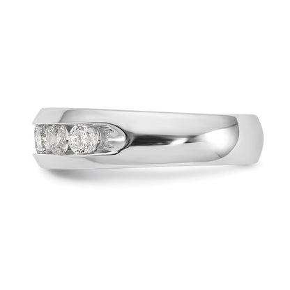 14K White Gold 7-Stone Real Diamond Channel Band