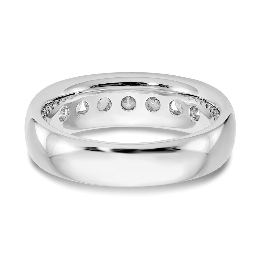 14K White Gold 7-Stone Real Diamond Channel Band