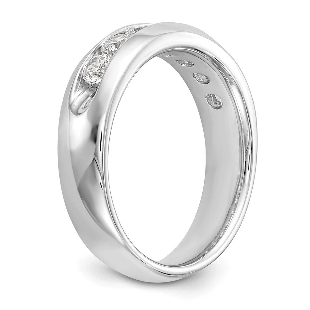 14K White Gold 7-Stone Real Diamond Channel Band