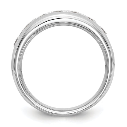 1.05ct. CZ Solid Real 14K White Gold 7-Stone Channel Wedding Band Ring