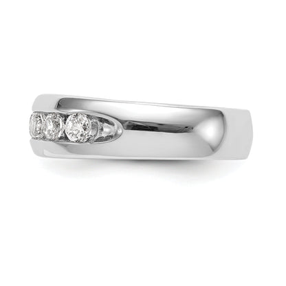 1.05ct. CZ Solid Real 14K White Gold 7-Stone Channel Wedding Band Ring