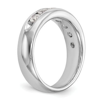 1.05ct. CZ Solid Real 14K White Gold 7-Stone Channel Wedding Band Ring