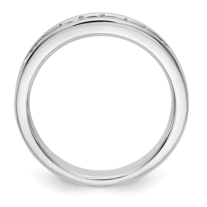 0.47ct. CZ Solid Real 14K White Gold 8-2.5mm Stone Channel Wedding Band Ring