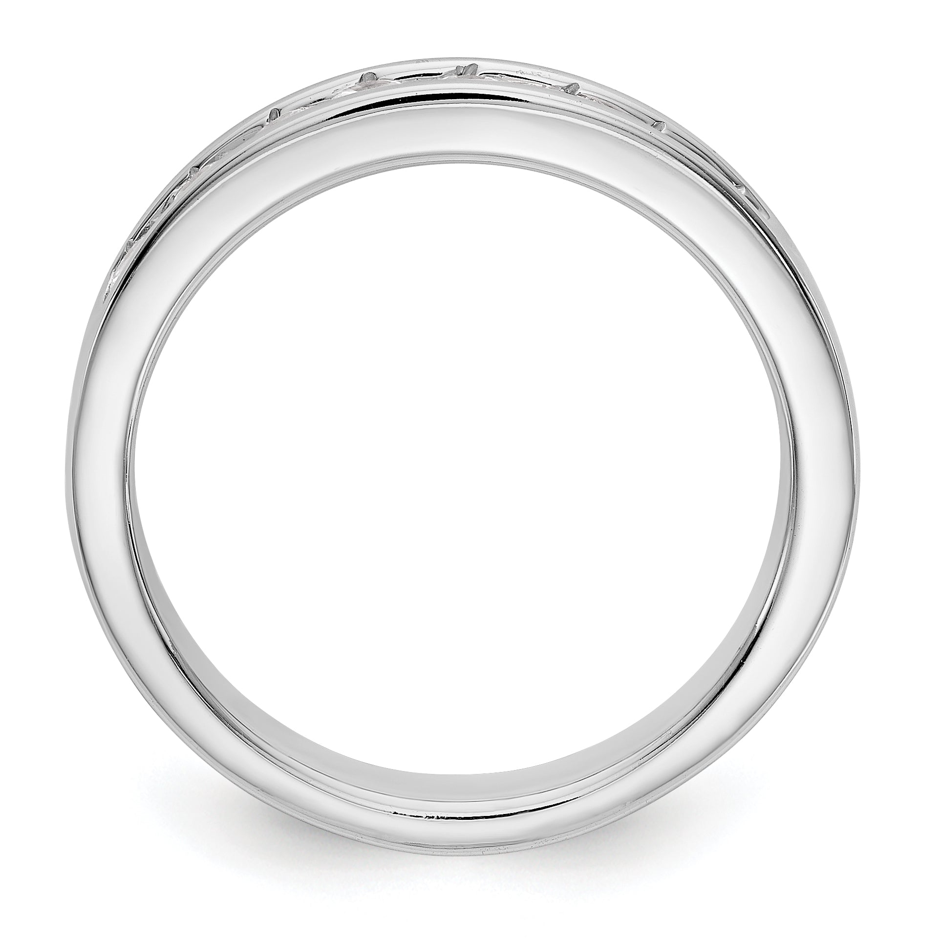 0.47ct. CZ Solid Real 14K White Gold 8-Stone Channel Wedding Band Ring