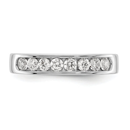 0.47ct. CZ Solid Real 14K White Gold 8-2.5mm Stone Channel Wedding Band Ring