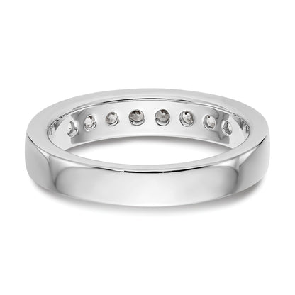 0.47ct. CZ Solid Real 14K White Gold 8-Stone Channel Wedding Band Ring