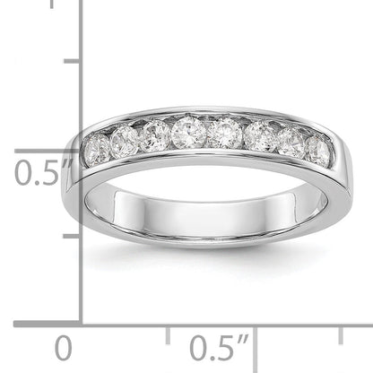 0.47ct. CZ Solid Real 14K White Gold 8-2.5mm Stone Channel Wedding Band Ring