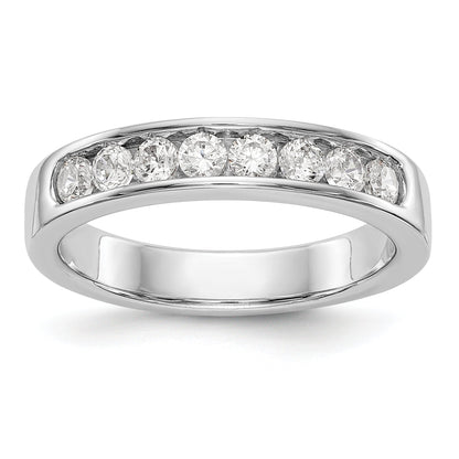 0.47ct. CZ Solid Real 14K White Gold 8-Stone Channel Wedding Band Ring