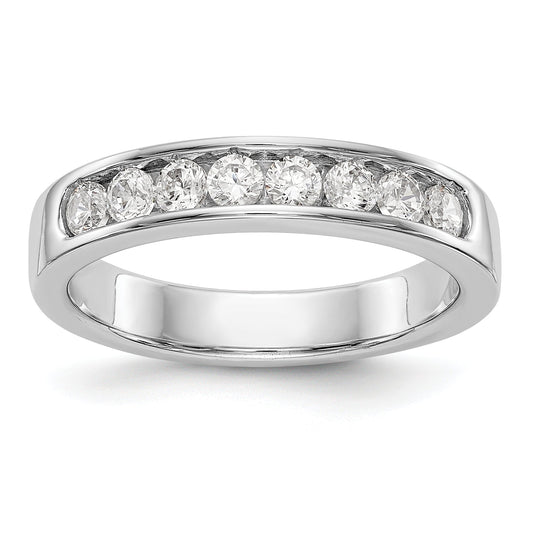 0.47ct. CZ Solid Real 14K White Gold 8-Stone Channel Wedding Band Ring