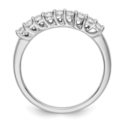 0.31ct. CZ Solid Real 14K White Gold 9-Stone Wedding Band Ring