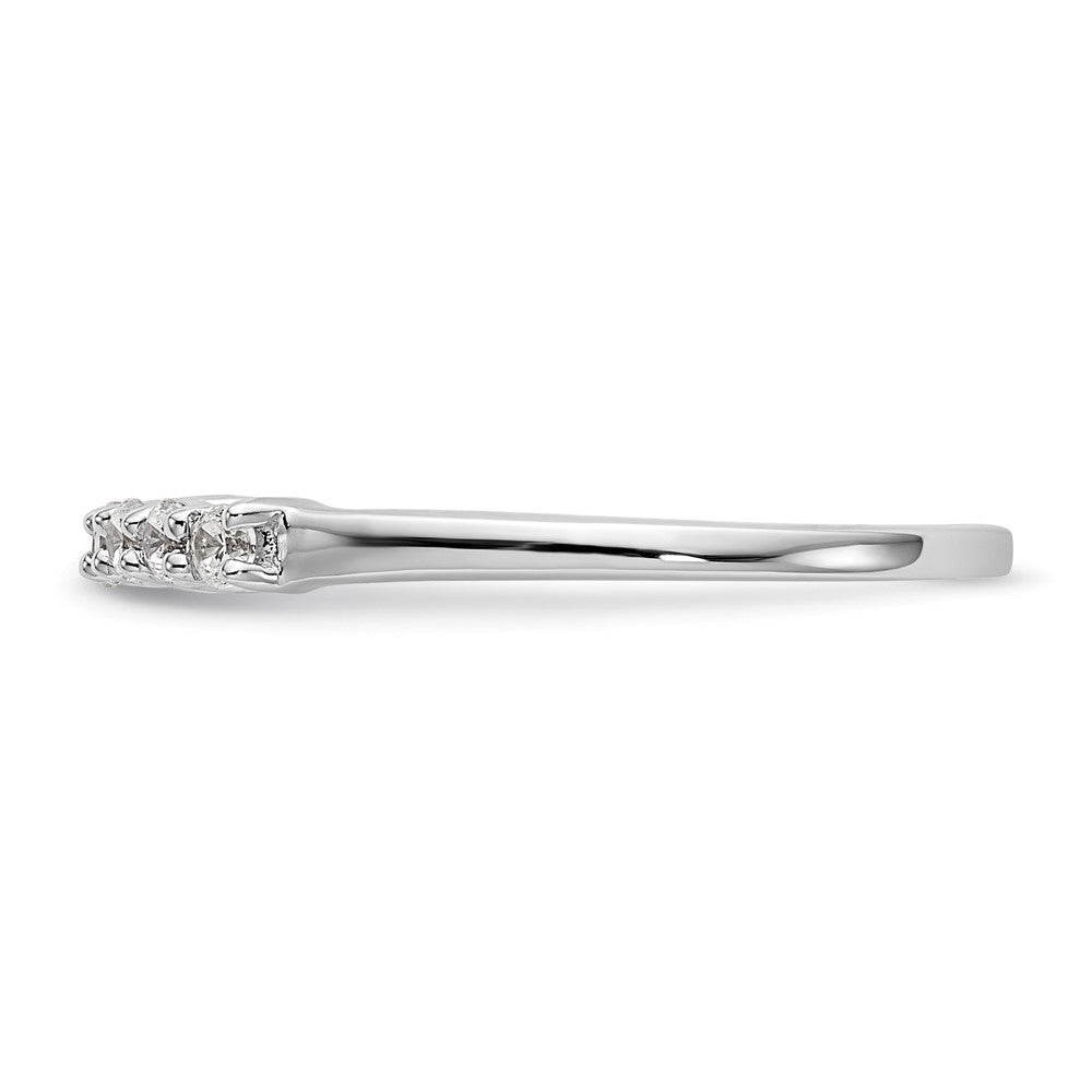14k White Gold 9-Stone Shared Prong 1/3 carat Complete Round Diamond Band