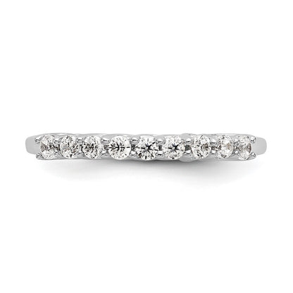 14k White Gold 9-Stone Shared Prong 1/3 carat Complete Round Diamond Band