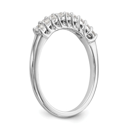 0.31ct. CZ Solid Real 14K White Gold 9-Stone Wedding Band Ring