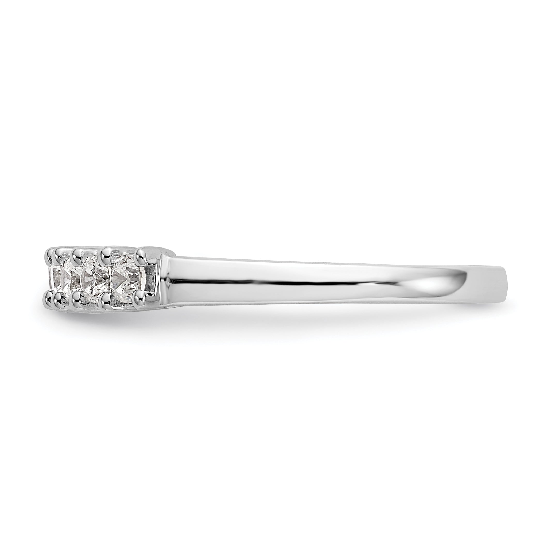 0.45ct. CZ Solid Real 14K White Gold 9-Stone Wedding Band Ring