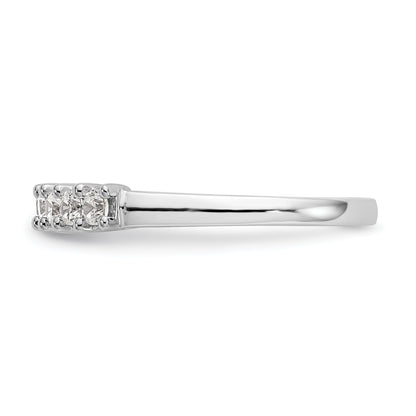 0.45ct. CZ Solid Real 14K White Gold 9-Stone Wedding Band Ring