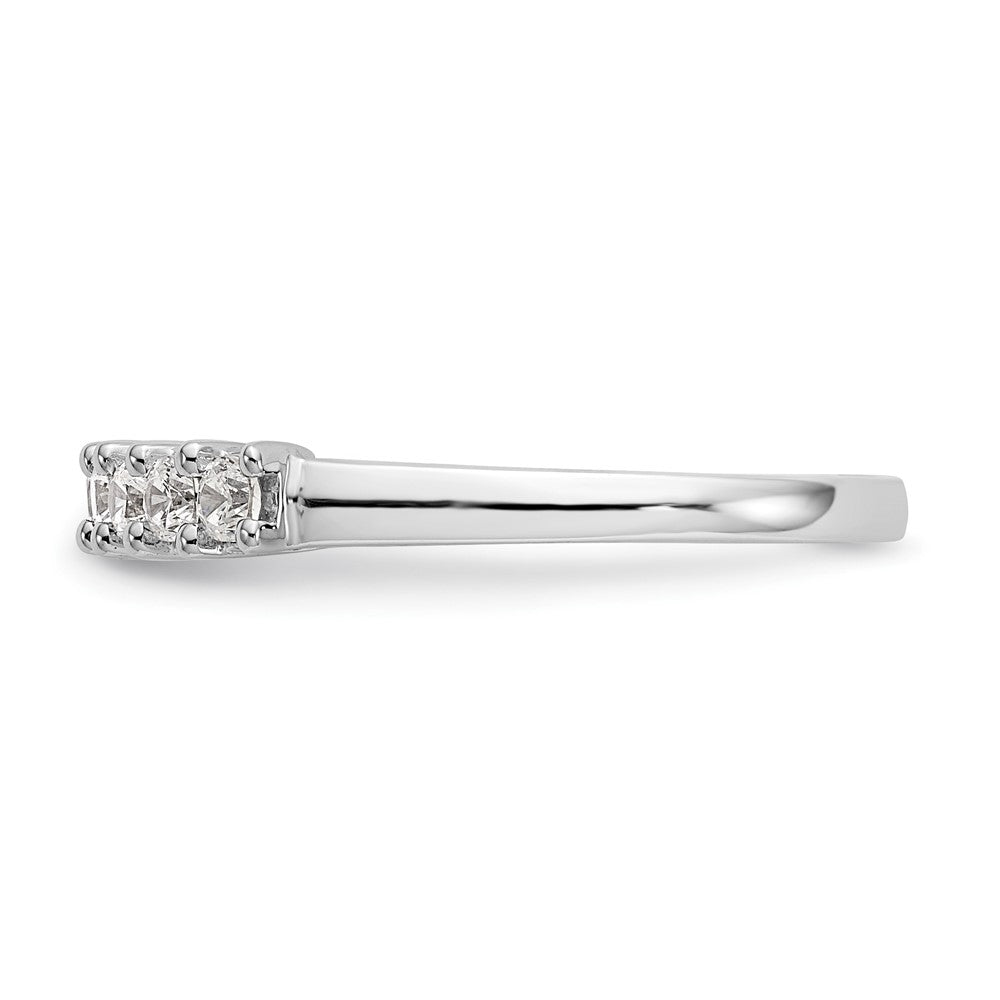 14K White Gold 9-Stone Real Diamond Band
