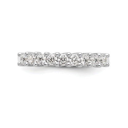 0.45ct. CZ Solid Real 14K White Gold 9-Stone Wedding Band Ring