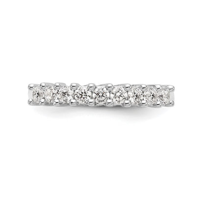 14K White Gold 9-Stone Real Diamond Band