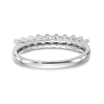 0.45ct. CZ Solid Real 14K White Gold 9-Stone Wedding Band Ring