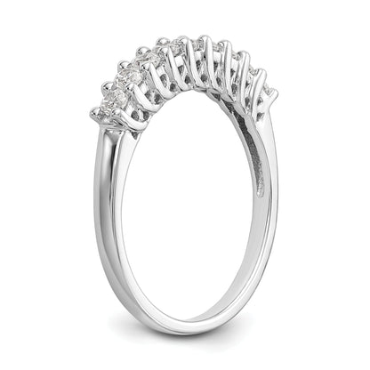 0.45ct. CZ Solid Real 14K White Gold 9-Stone Wedding Band Ring