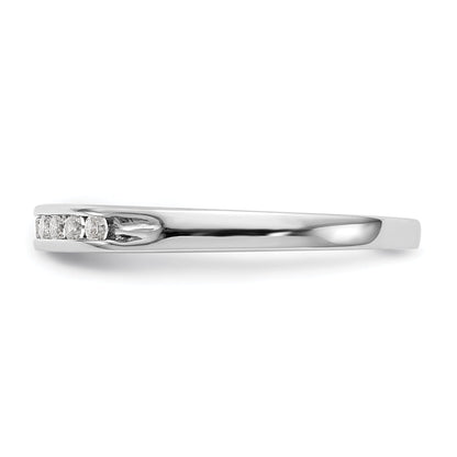 0.15ct. CZ Solid Real 14K White Gold 9-Stone Channel Wedding Band Ring
