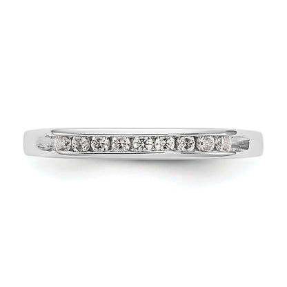 0.15ct. CZ Solid Real 14K White Gold 9-Stone Channel Wedding Band Ring