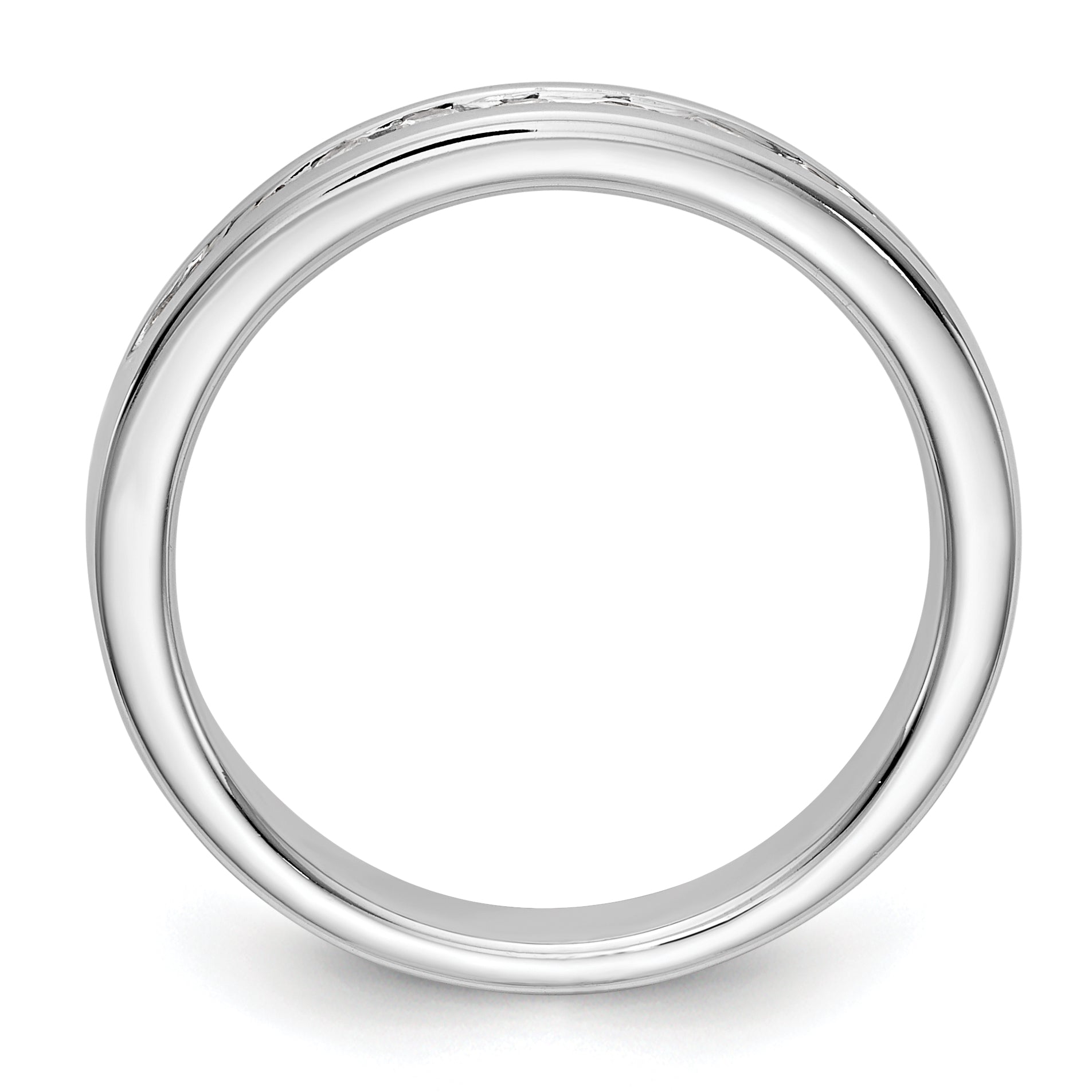 0.25ct. CZ Solid Real 14K White Gold 9-1.9mm Stone ladies Wedding Band Ring