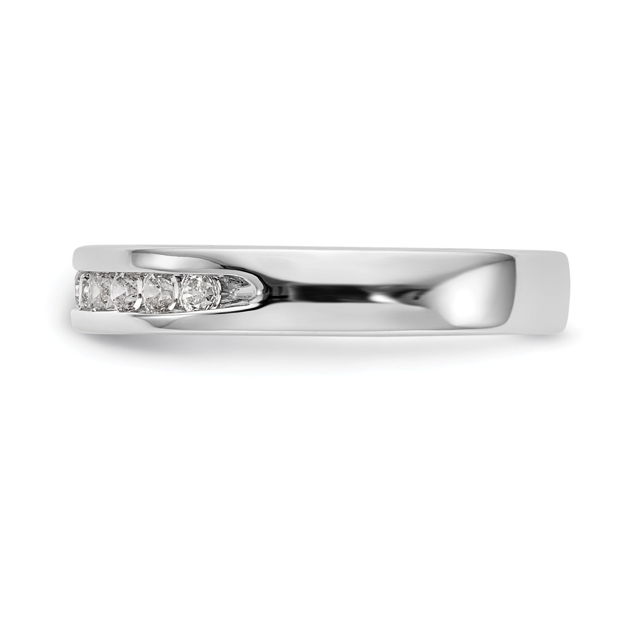0.25ct. CZ Solid Real 14K White Gold 9-1.9mm Stone ladies Wedding Band Ring
