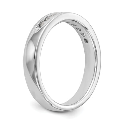 0.25ct. CZ Solid Real 14K White Gold 9-Stone Channel Wedding Band Ring