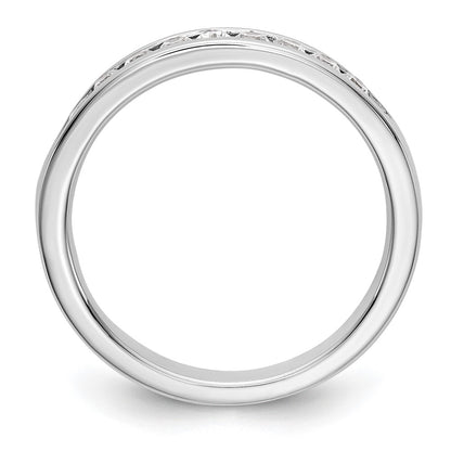 14K White Gold 9-Stone Real Diamond Channel Band