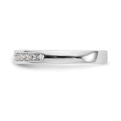 0.32ct. CZ Solid Real 14K White Gold 9-2mm Stone Ladies Wedding Band Ring